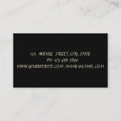 Elegant Chic Black Gold Confetti Cirkel Visitekaartje (Achterkant)