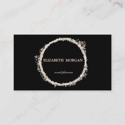 Elegant Chic Black Gold Confetti Cirkel Visitekaartje (Voorkant)