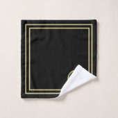 Elegant Chic Black Gold Custom Monogram Bad Handdoek (Wasdoekje)