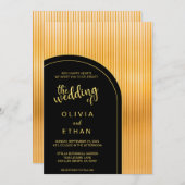 Elegant chic black gold fancy Weddenschap Kaart (Voorkant / Achterkant)