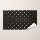Elegant Chic Black Gold Hearts Patroon Bad Handdoek (Handdoek)