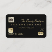 Elegant Chic Black Gold Luxe-creditcard Logo Visitekaartje (Voorkant)