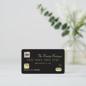 Elegant Chic Black Gold Luxe-creditcard Logo Visitekaartje (Staand voorkant)