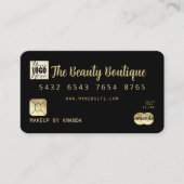 Elegant Chic Black Gold Luxe-creditcard Logo Visitekaartje (Voorkant)