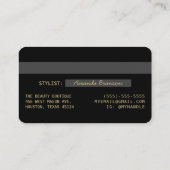 Elegant Chic Black Gold Luxe-creditcard Logo Visitekaartje (Achterkant)