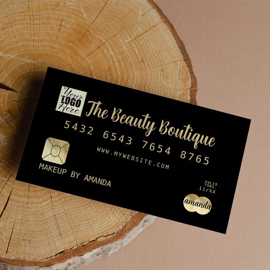 Elegant Chic Black Gold Luxe-creditcard Logo Visitekaartje
