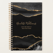 Elegant Chic Black Gold Marble Agate - speciaal aa Planner (Voorkant)