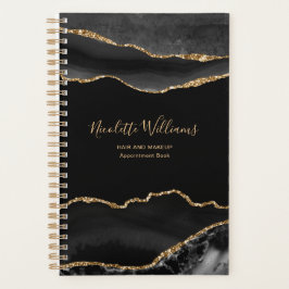 Elegant Chic Black Gold Marble Agate - speciaal aa Planner