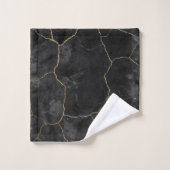 Elegant Chic Black Gold Marmer Bad Handdoek (Wasdoekje)