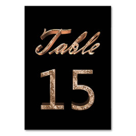 Elegant Chic Black Gold Party Table Number 15 Kaart