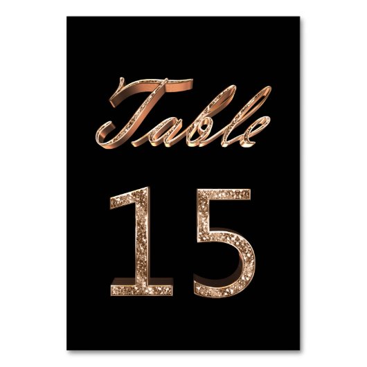 Elegant Chic Black Gold Party Table Number 15 Kaart (Achterkant)
