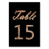 Elegant Chic Black Gold Party Table Number 15 Kaart (Voorkant)
