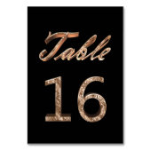 Elegant Chic Black Gold Party Table Number 16 Kaart (Voorkant)