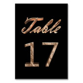 Elegant Chic Black Gold Party Table Number 17 Kaart (Voorkant)