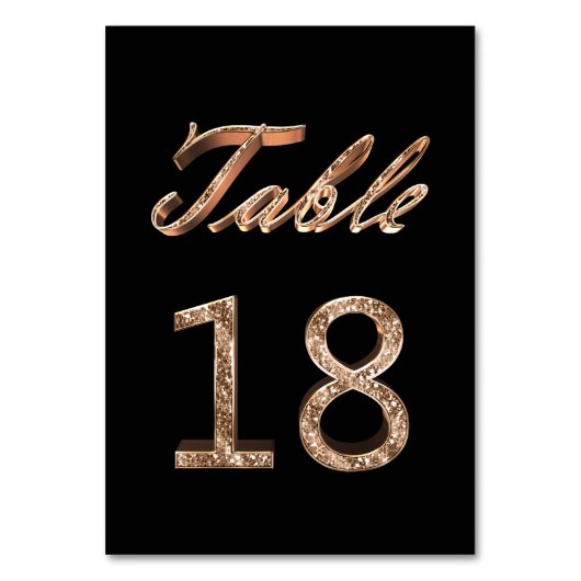 Elegant Chic Black Gold Party Table Number 18 Kaart (Achterkant)