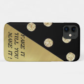 Elegant Chic Black Gold Stip-Motivatie Bericht Case-Mate iPhone Case (Achterkant (horizontaal))