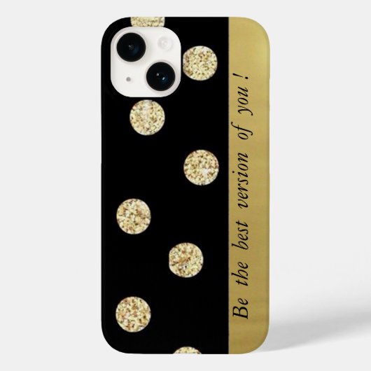 Elegant Chic Black Gold Stip-Motivatie Bericht Case-Mate iPhone Case (Achterkant)