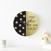 Elegant Chic Black Gold Stip-Motivatie Bericht Grote Klok (Huis)