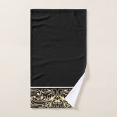Elegant Chic Black Gold Swirls Bad Handdoek (Handdoek)