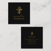 Elegant Chic Black Gold Vierkante Visitekaartje (Voorkant / Achterkant)