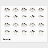 Elegant Chic Black & Gold Wedding Favor Ronde Sticker (Vel)