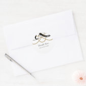 Elegant Chic Black & Gold Wedding Favor Ronde Sticker (Envelop)