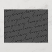 Elegant Chic Black Grey Merry Script Holiday Briefkaart (Voorkant)