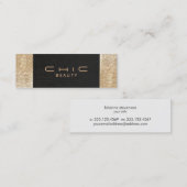 Elegant Chic Black Linen Gold Sequin Beauty Mini Visitekaartje (Voorkant / Achterkant)
