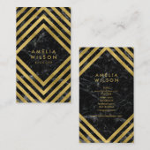 Elegant Chic Black Marble Gold Social Media Visitekaartje (Voorkant / Achterkant)