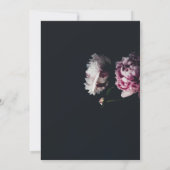 Elegant chic black romantic roos floral Wedding in Kaart (Achterkant)