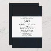 Elegant chic black romantic roos floral Wedding in Kaart (Voorkant / Achterkant)