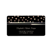 Elegant chic Black, Stripes, Confetti Wedding Labe Etiket (Voorkant)
