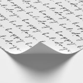 Elegant Chic Black White Lettering Prettige feestd Cadeaupapier (Hoek)