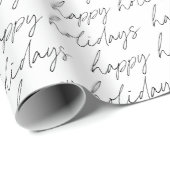 Elegant Chic Black White-minimalistisch Prettige f Cadeaupapier (Rol Hoek)