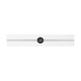 Elegant Chic Black White Monogram Belly Banden Uitnodigingen Wikkel