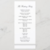 Elegant Chic Black White Monogram Weddenprogramma Programmakaart (Achterkant)