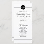 Elegant Chic Black White Monogram Weddenprogramma Programmakaart (Voorkant / Achterkant)