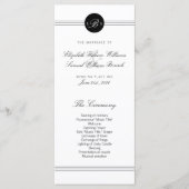 Elegant Chic Black White Monogram Weddenprogramma Programmakaart (Voorkant)