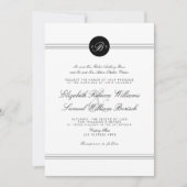 Elegant Chic Black White Monogram Weddenschap Kaart (Voorkant)