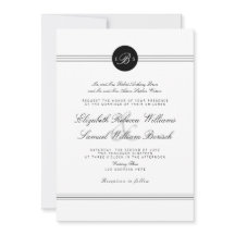 Elegant Chic Black White Monogram Weddenschap