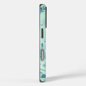 Elegant chic blauw bloemen chinoiserie monogram Case-Mate iPhone case (Achterkant / Rechts)