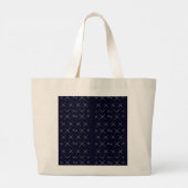 Elegant chic blauw zwart Jumbo Canvas tas (Achterkant)