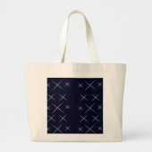 Elegant chic blauw zwart Jumbo Canvas tas (Voorkant)