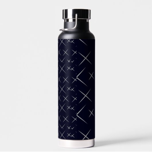 Elegant chic blauw zwart water fles (Rechts)