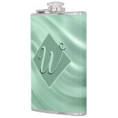 Elegant Chic Blauwgroen Swirl Monogram Initiaal St Heupfles (Links)