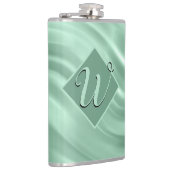 Elegant Chic Blauwgroen Swirl Monogram Initiaal St Heupfles (Rechts)
