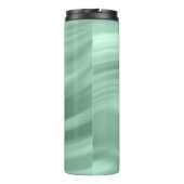 Elegant Chic Blauwgroen Swirl Monogram Initiaal St Thermosbeker (Achterkant)