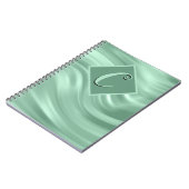Elegant Chic Blauwgroen Swirl Monogram Modern Notitieboek (Linkerzijde)