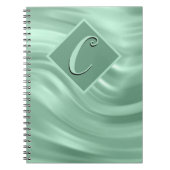 Elegant Chic Blauwgroen Swirl Monogram Modern Notitieboek (Voorkant)
