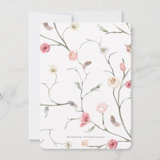 Elegant chic  bloom spring florale tuin kaart (Achterkant)